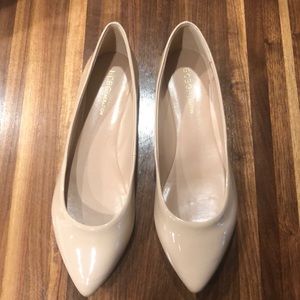 BCBG Nude Patent Flat - Size 9